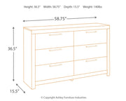 Derekson Full Panel Bed with Dresser in Multi Gray - PKG003301