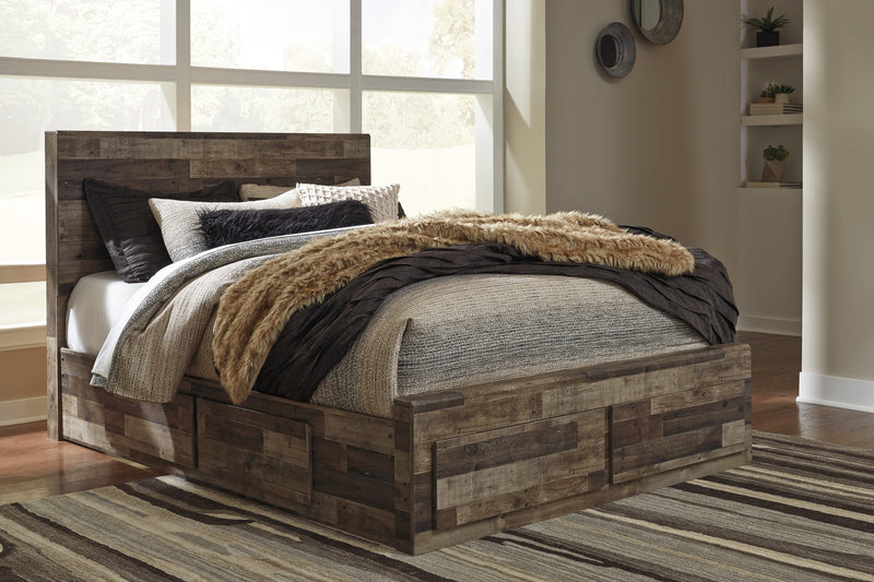 Derekson Gray Queen Storage Platform Bed | B200 - Gate FurnitureQueen Bed