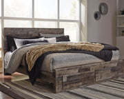 Derekson King Panel Bed with 2 Storage Drawers with Dresser in Multi Gray - PKG003285