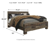 Derekson King Panel Bed with Mirrored Dresser in Multi Gray - PKG003341