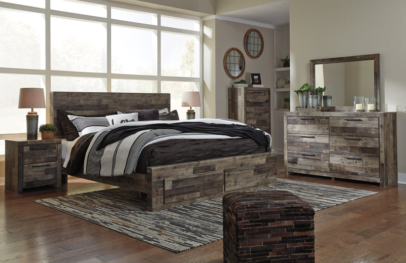 Derekson Multi Gray Footboard Storage Platform Bedroom Set - Gate FurnitureBedroom Set
