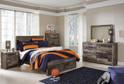 Derekson Multi Gray Footboard Storage Platform Youth Bedroom Set - Gate FurnitureYouth Bedroom Set