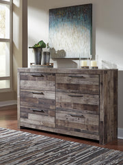Derekson Multi Gray Full Panel Bed, Dresser and Chest - B200B77