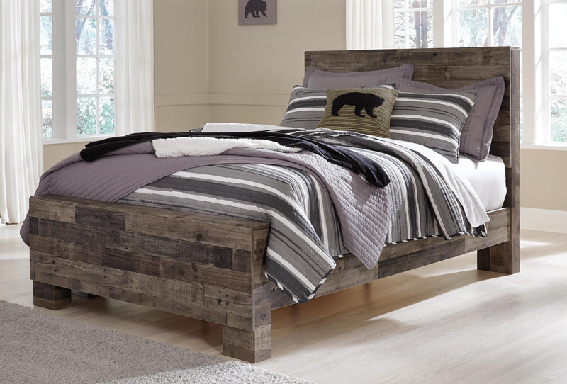 Derekson Multi Gray Full Panel Bed, Dresser and Chest - B200B77