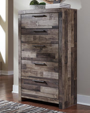 Derekson Multi Gray Full Panel Headboard, Chest and Nightstand - B200B60