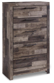 Derekson Multi Gray Full Panel Headboard, Chest and Nightstand - B200B60