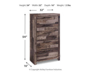 Derekson Multi Gray Full Panel Headboard, Chest and Nightstand - B200B60