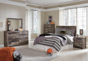 Derekson Multi Gray Full Panel Headboard, Chest and Nightstand - B200B60