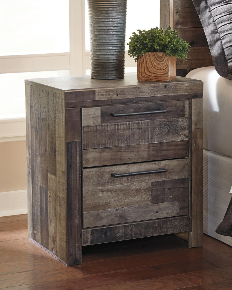 Derekson Multi Gray Full Panel Headboard, Dresser and Nightstand - B200B57