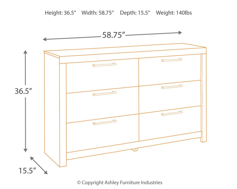 Derekson Multi Gray Full Panel Headboard, Dresser and Nightstand - B200B57