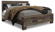 Derekson Multi Gray King Panel Bed and 2 Nightstands - B200B83