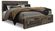 Derekson Multi Gray King Panel Storage Bed and 2 Nightstands - B200B55