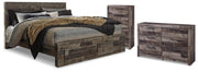 Derekson Multi Gray King Storage Bed, Dresser and Chest - B200B76