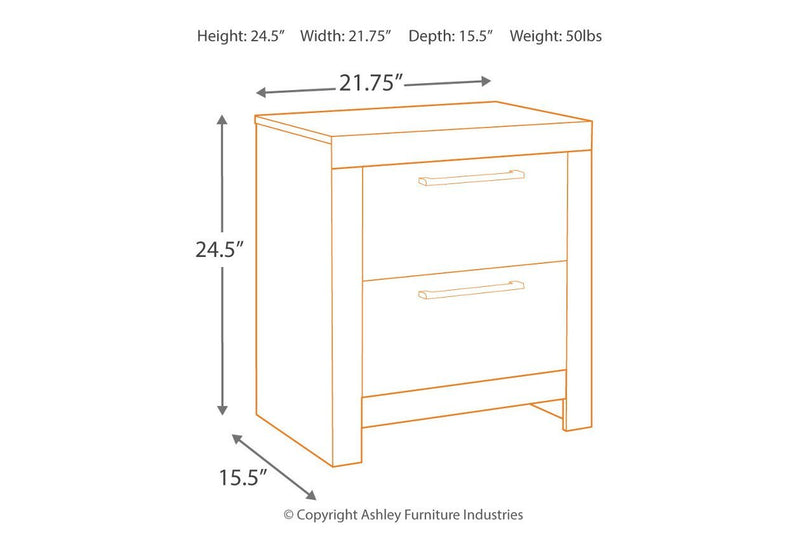 Derekson Multi Gray Nightstand - Gate FurnitureNightstand