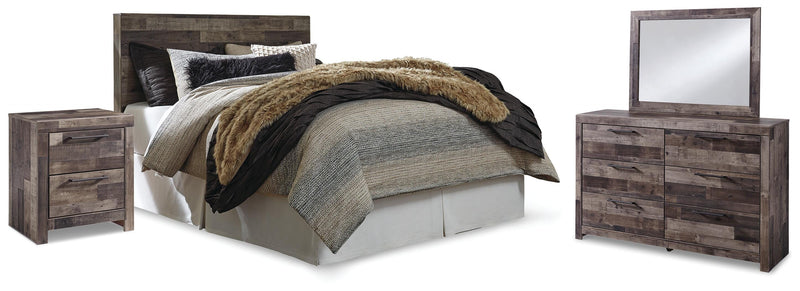 Derekson Multi Gray Queen Panel Headboard, Dresser, Mirror and Nightstand - B200B45