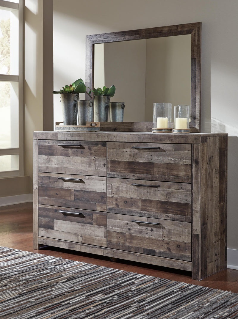 Derekson Multi Gray Queen Panel Headboard, Dresser, Mirror and Nightstand - B200B45