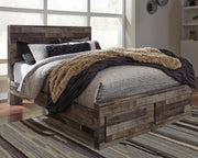 Derekson Multi Gray Queen Panel Storage Bed and 2 Nightstands - B200B48
