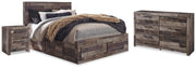 Derekson Multi Gray Queen Panel Storage Bed, Dresser and 2 Nightstand - B200B58
