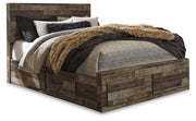 Derekson Multi Gray Queen Panel Storage Bed, Dresser and 2 Nightstand - B200B58