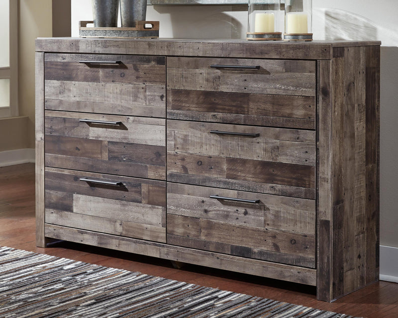 Derekson Multi Gray Queen Panel Storage Bed, Dresser and 2 Nightstand - B200B58
