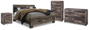 Derekson Multi Gray Queen Panel Storage Bed, Dresser, Chest and Nightstand - B200B84
