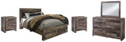 Derekson Multi Gray Queen Panel Storage Bed, Dresser, Mirror and 2 Nightstands - B200B49