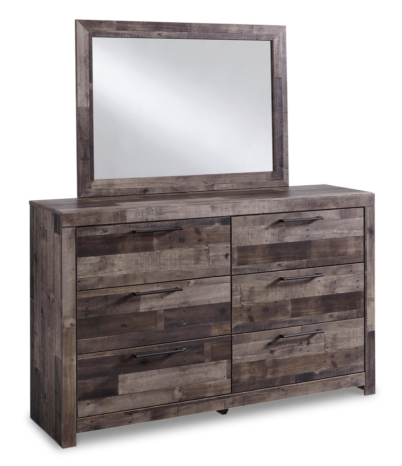 Derekson Multi Gray Queen Panel Storage Bed, Dresser, Mirror and 2 Nightstands - B200B49