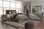 Derekson Multi Gray Queen Platform Bed with 4 Storage Drawers - Gate FurnitureQueen Bed