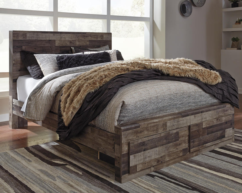 Derekson Multi Gray Queen Storage Bed, 2 Chests and 2 Nightstands - B200B71