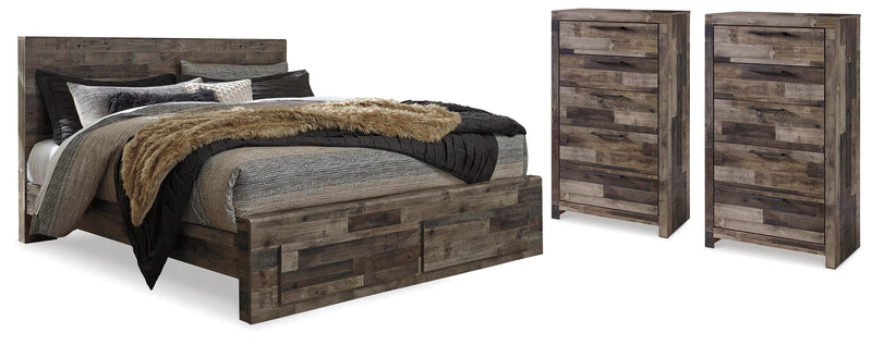 Derekson Multi Gray Queen Storage Bed and 2 Chests - B200B67