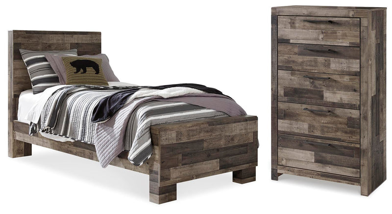 Derekson Multi Gray Twin Panel Bed and Chest - B200B66