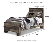 Derekson Multi Gray Twin Panel Bed and Chest - B200B66