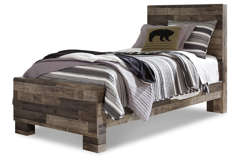 Derekson Multi Gray Twin Panel Bed - Gate FurnitureTwin Bed