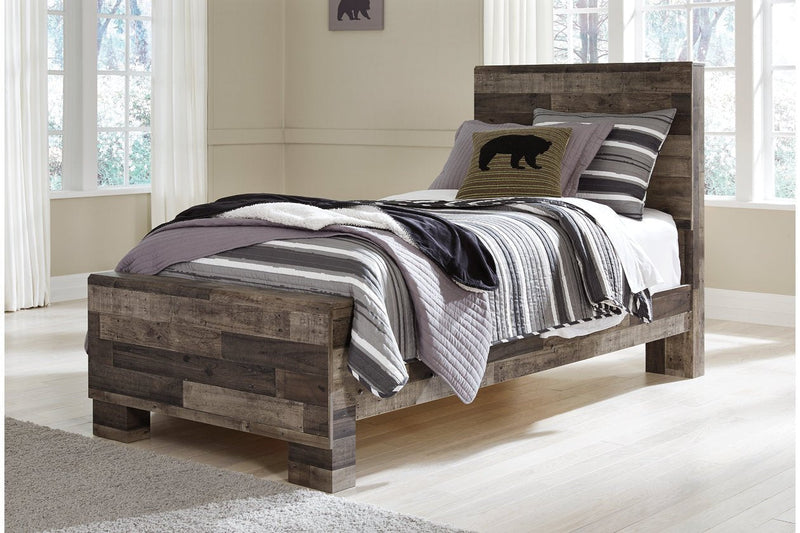 Derekson Multi Gray Twin Panel Bed - Gate FurnitureTwin Bed