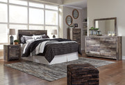 Derekson Queen/Full Panel Headboard Bed with Mirrored Dresser, Chest and Nightstand in Multi Gray from Ashley - Luna Furniture