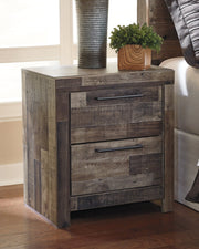 Derekson Queen Panel Bed with Mirrored Dresser and 2 Nightstands in Multi Gray - PKG003433