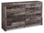 Derekson Twin Panel Bed with Dresser in Multi Gray from Ashley - Luna Furniture