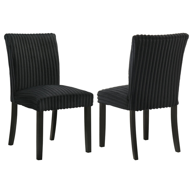 Dermott Upholstered Parson Dining Side Chair Black (Set of 2) - 106512BLK