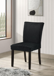 Dermott Upholstered Parson Dining Side Chair Black (Set of 2) - 106512BLK