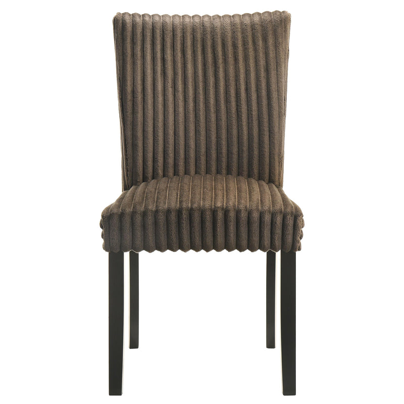Dermott Upholstered Parson Dining Side Chair Chocolate (Set of 2) - 106512CH