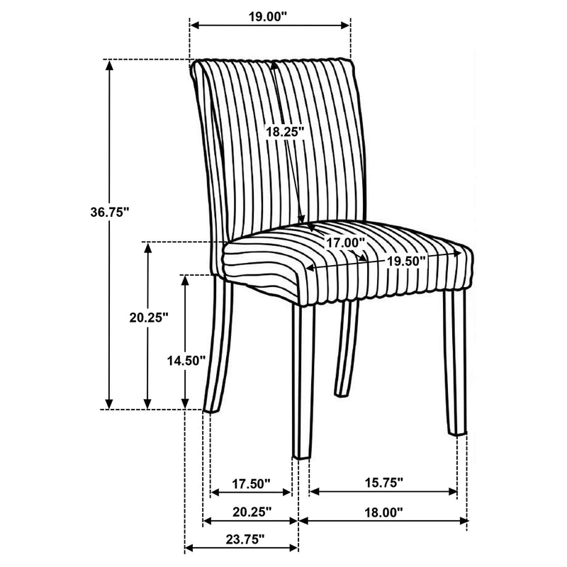 Dermott Upholstered Parson Dining Side Chair Cream (Set of 2) - 106512CRM