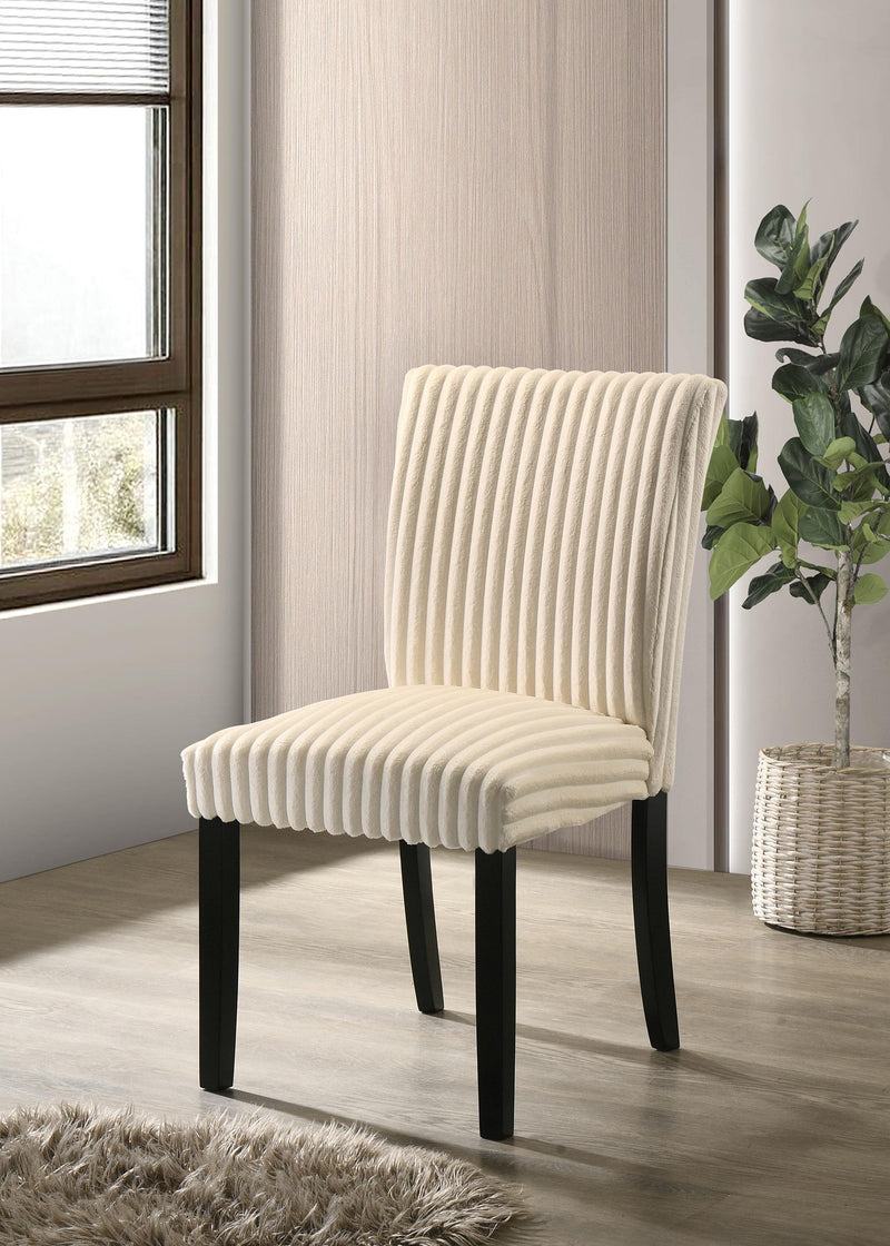 Dermott Upholstered Parson Dining Side Chair Cream (Set of 2) - 106512CRM