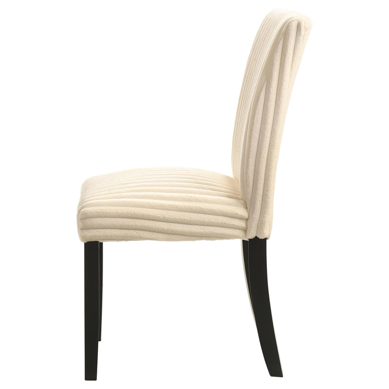 Dermott Upholstered Parson Dining Side Chair Cream (Set of 2) - 106512CRM