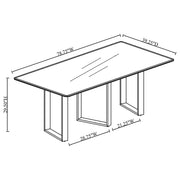 Desden 79-inch Rectangular Sintered Stone Dining Table Grey - 109361