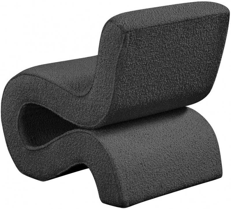 Desiree Boucle Fabric Upholstered Accent Chair in Black - 599Black