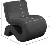 Desiree Boucle Fabric Upholstered Accent Chair in Black - 599Black
