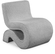 Desiree Boucle Fabric Upholstered Accent Chair in Grey - 599Grey