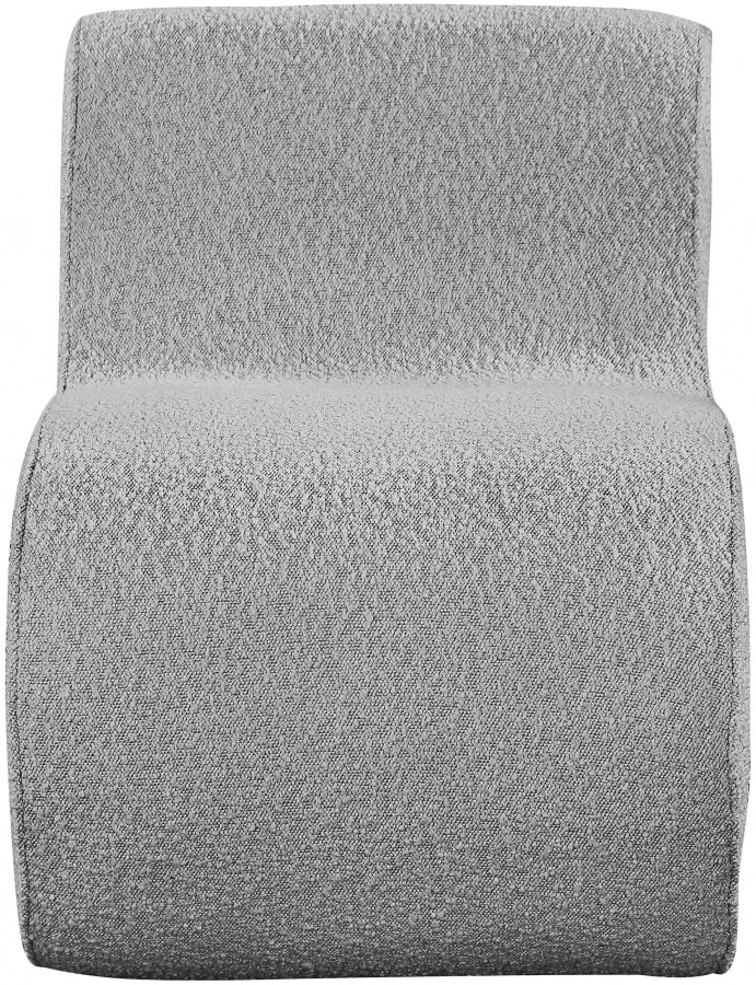 Desiree Boucle Fabric Upholstered Accent Chair in Grey - 599Grey