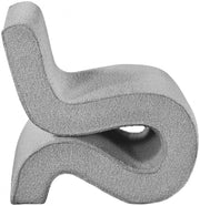 Desiree Boucle Fabric Upholstered Accent Chair in Grey - 599Grey