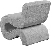 Desiree Boucle Fabric Upholstered Accent Chair in Grey - 599Grey